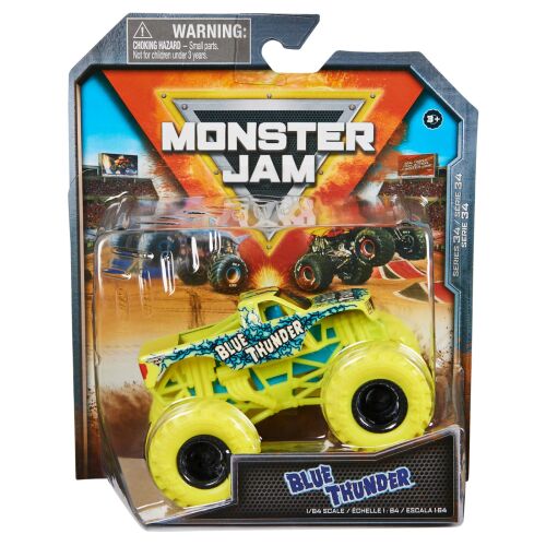 Monster Jam Kék Villám fém autómodell, 1:64 méretarány, gyűjthető játék teherautó - Autó és jármű