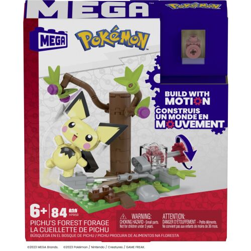 MEGA Pokémon Pichu erdei fúrásai építőkészlet, 84 darab - Kreatív és építő játék