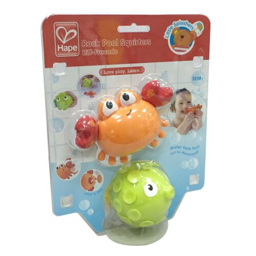 Hape Rock Pool Squirters fürdőjáték szett rák és hal figurákkal a csomagolásban - Fürdőjáték