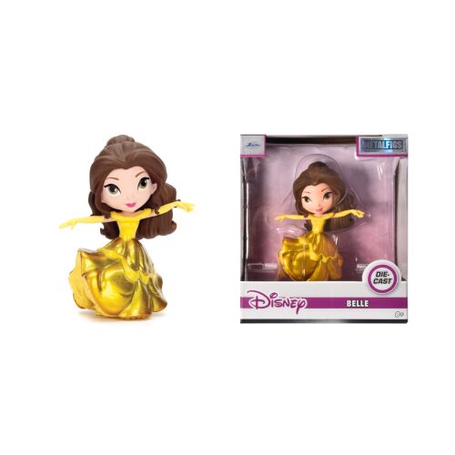 Jada Disney hercegnő Belle figura arany ruhában, 10 cm magas, gyűjthető fémfigura - Mesehős figura
