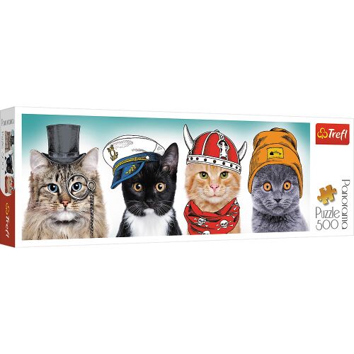Trefl 500 darabos panoráma puzzle macskákkal jelmezekben - Puzzle és kirakó
