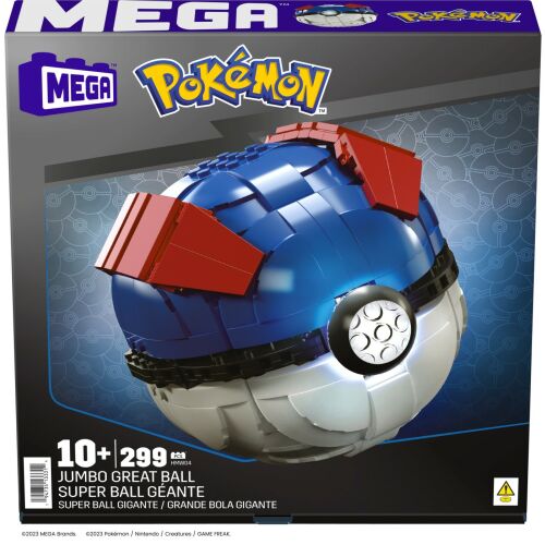 Mega Construx Pokémon Jumbo Great Ball építőkészlet, gyűjthető építőjáték 10 éves kortól - Kreatív és építő játék