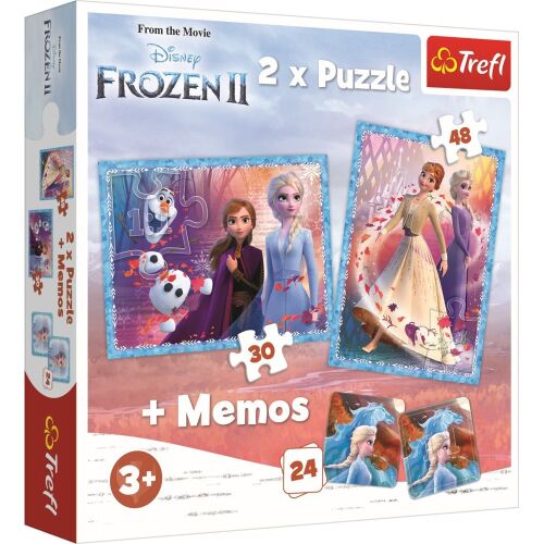 Trefl Jégvarázs 2 kirakó és memóriajáték készlet, 2 x kirakó, 30 és 48 darabos, Memória játék 24 lappal - Puzzle és kirakó