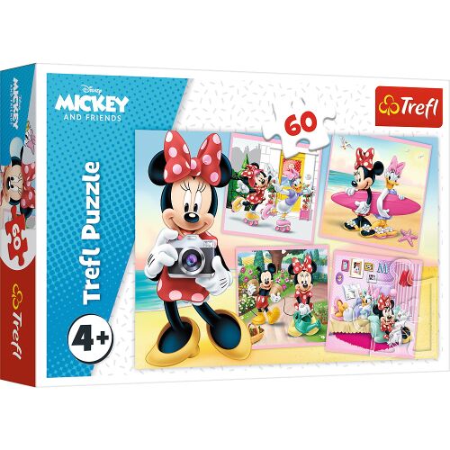Trefl Puzzle 60 darabos - Minnie egér témájú kirakó gyerekeknek 4 éves kortól - Játék