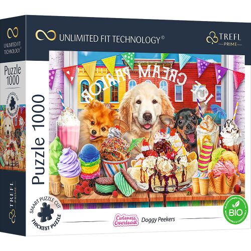 Trefl Prime UFT 1000 darabos puzzle, kiskutya-parti fagylalttal, szórakoztató és kihívást jelentő kirakó felnőtteknek és gyerekeknek - Játék
