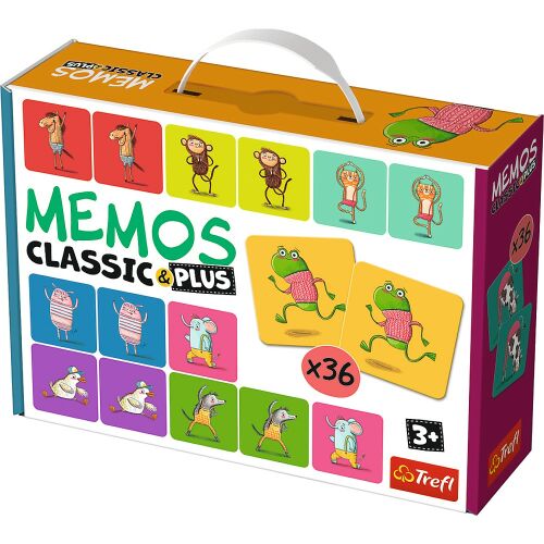 Memos Classic Plus memóriajáték gyerekeknek, állat illusztrációkkal, 36 kártya - Memória játék