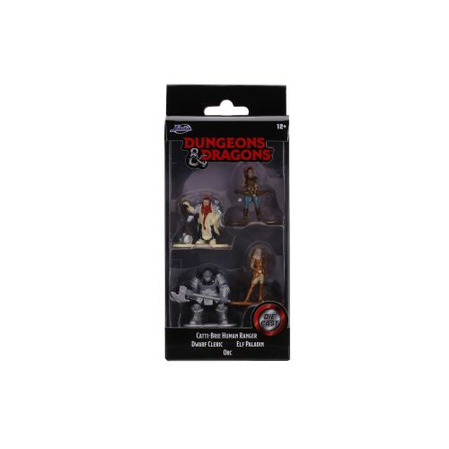 Dungeons & Dragons 4 darabos fémfigura készlet Catti-Brie, Ember Harcos, Törp Pap, Tünde Paladin és Ork karakterekkel - Mesehős figura