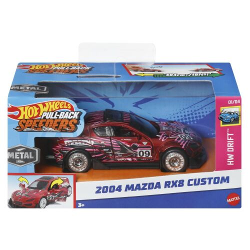 Hot Wheels 2004 Mazda RX8 Custom Pull-Back Speeder játékautó (1:43 méretarány) csomagolásban - Autó és jármű