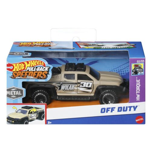 Hot Wheels Pull Back Off Duty játékautó, 1:43 méretarányú fém autó - Autó és jármű