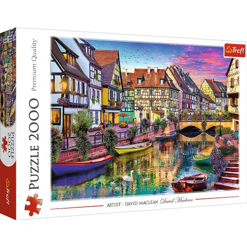 Trefl 2000 darabos Colmar, Franciaország puzzle, kirakó, amely Colmar, Franciaország festői kilátását ábrázolja - Puzzle és kirakó