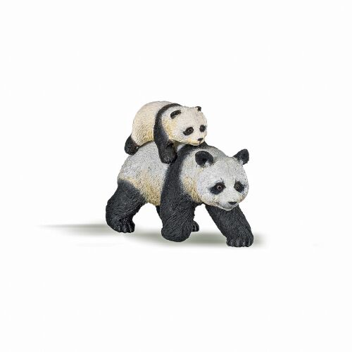 Papo Panda medve figura kölyökkel, valósághű állat játék - Játék