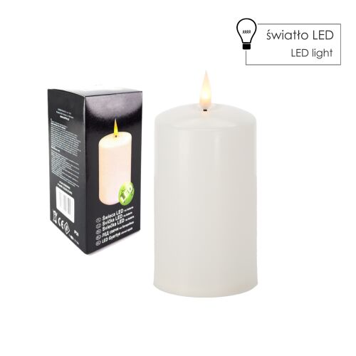 1109 LED gyertya 7x16 cm fehér, lángmentes dekorációs fény - Gyertya