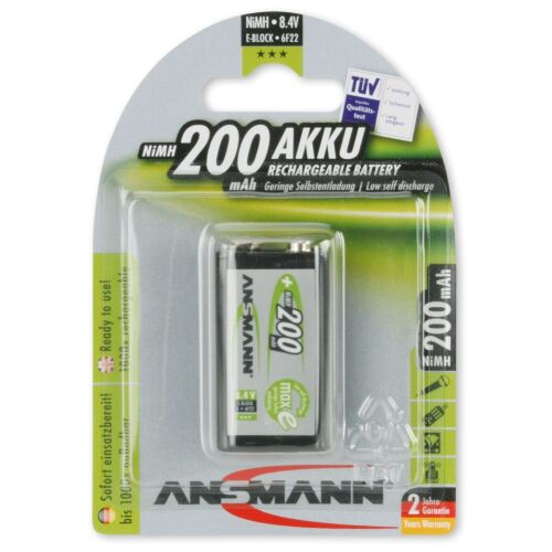 Ansmann maxE Ni-MH 200mAh 9V Blokkelem (1db/csomag) 147331721 - Ansmann