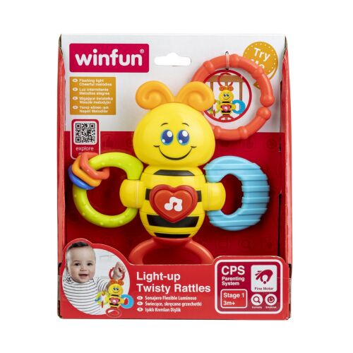 Winfun világító, csavaros méhecske csörgő hangokkal és fényekkel, babajáték 3+ hónapos kortól - Baba és tipegő