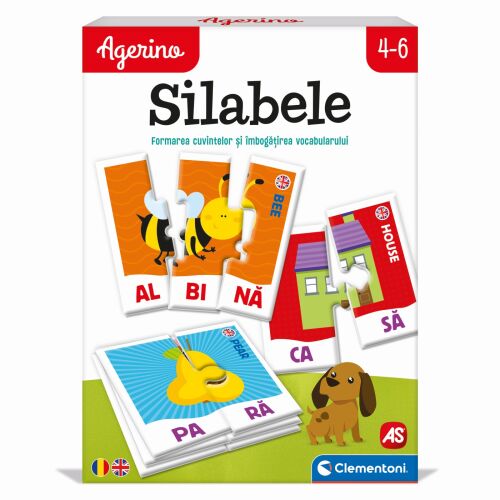 Agerino Szótagoló oktató puzzle játék gyerekeknek 4-6 éves korig - Fejlesztő játék ovisoknak