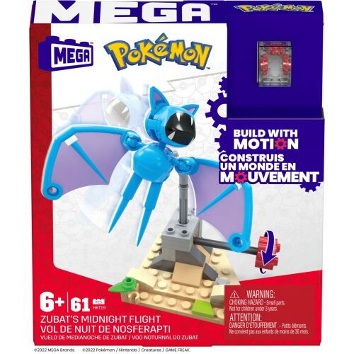MEGA Pokémon Zubat éjszakai repülése építőkészlet, mozgással építhető - Kreatív és építő játék