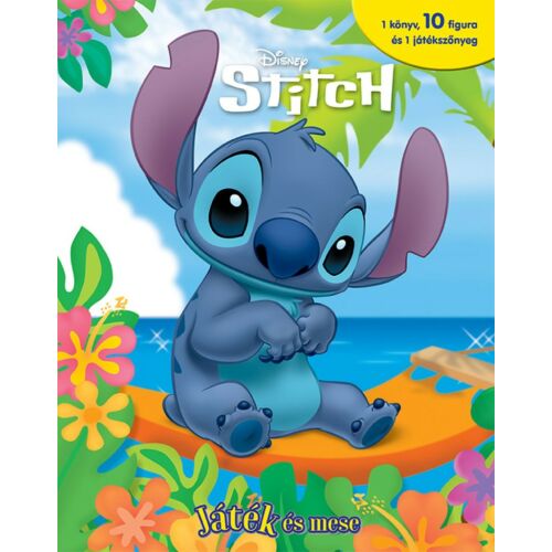 Disney Stitch Játék és Mesekönyv Figurákkal és Játszószőnyeggel - Mesekönyv