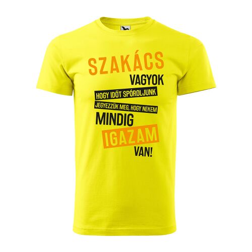 Póló Szakács vagyok mintával - Sárga