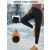Fekete női termo polár leggings 2,5 cm-es derékbőséggel, sokoldalú téli viselet