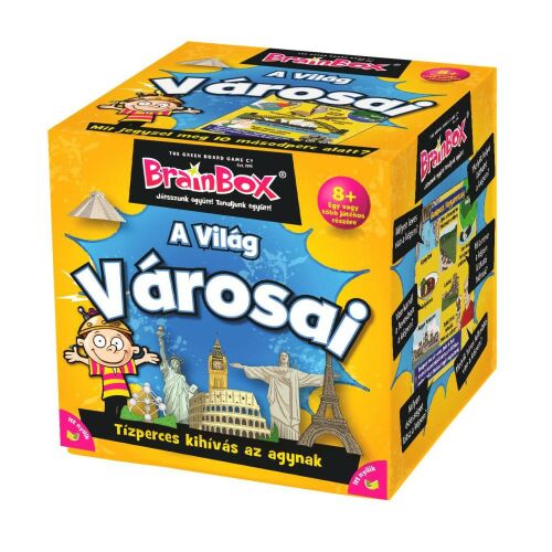 BrainBox A világ városai társasjáték gyerekeknek és felnőtteknek, oktató memóriajáték - Társasjáték