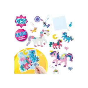 Aquabeads Mystical Unicorn Set, Einhorn-Designs, 1500 Perlen, Sprühflasche, Tablett und Schlüsselanhängern - Bastelperlen & Zubehör