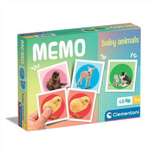 Clementoni Álaltbébis memóriajáték doboz állatos kártyákkal, oktató játék gyerekeknek - Memória játék