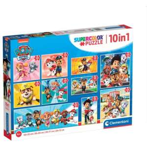 Paw Patrol 10 in 1 Supercolor Puzzle von Clementoni, mit 10 verschiedenen Puzzles in verschiedenen Größen und Paw Patrol Charakteren - Puzzle