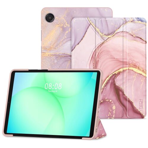 Tablettok Samsung Galaxy Tab A9 8.7 Márvány Smart Case, elöl- és hátulnézet - Tablet tok