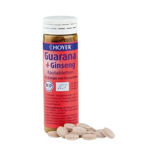Guarana és ginzeng cseppek, 60 db, HOYER, bio