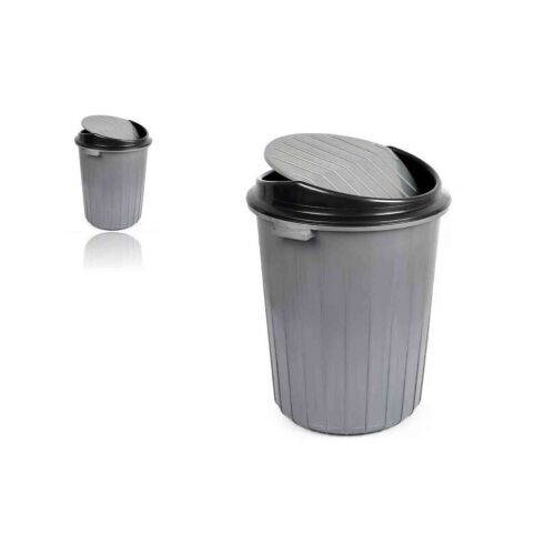 Billenős Szemetes Kerek 70 Literes TP2231, szürke műanyag billenő fedeles szemetes, 70 literes - Bútor