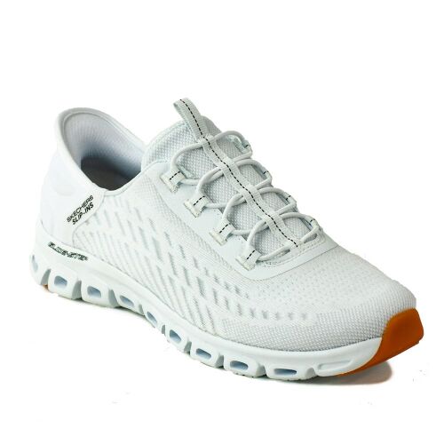 Skechers Slip-ins Glide-Step Tranquility női fehér bebújós cipő, szögletes nézet - Skechers