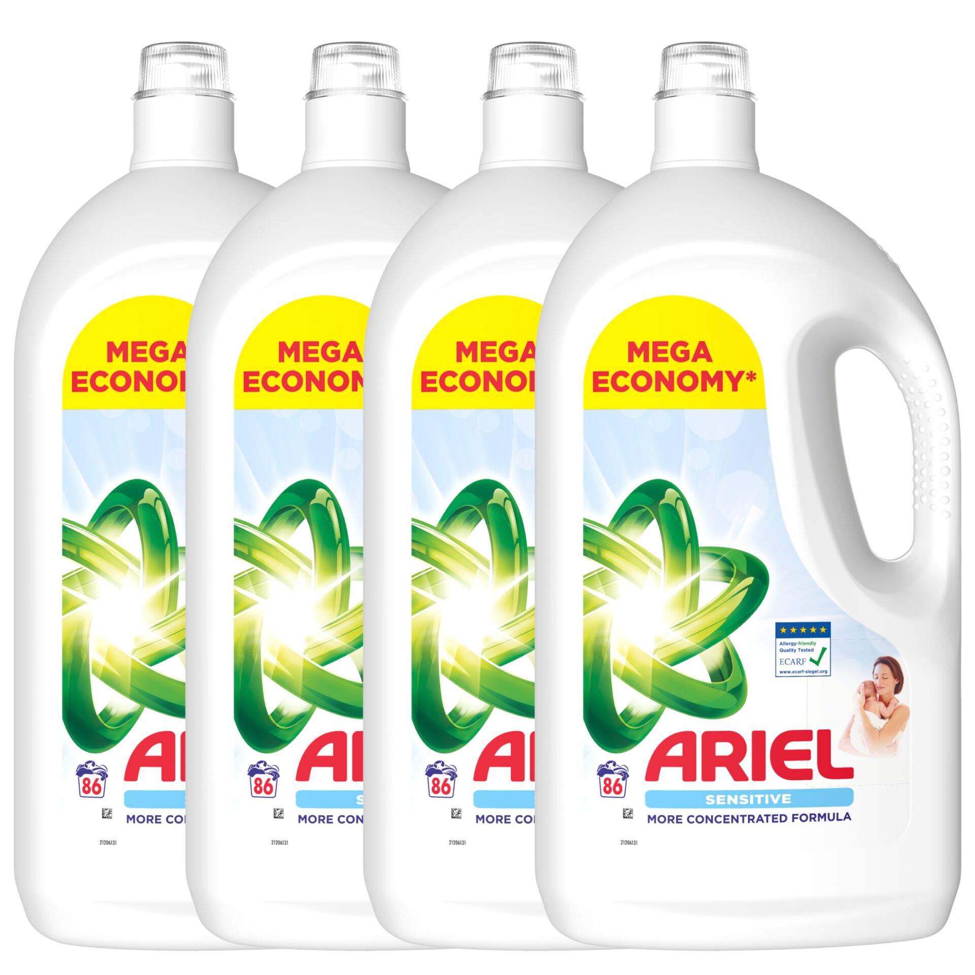 E-shop Ariel Sensitive tekutý prací prostriedok 4x3,87L - 344 praní