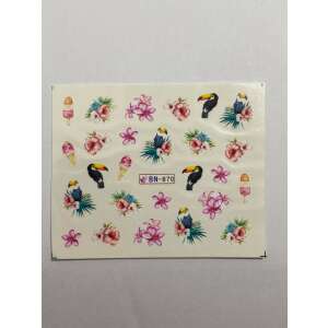 Körömmatricák tukánokkal, virágokkal és fagyival - Körömmatrica