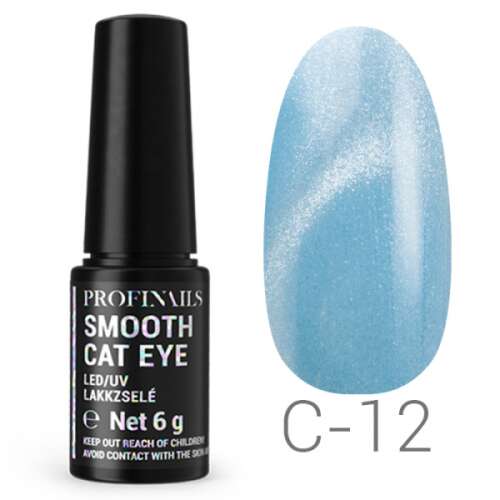 Profinails Smooth Cat Eye LED/UV lakkzselé C-12, kék macskaszem gél lakk körmökhöz