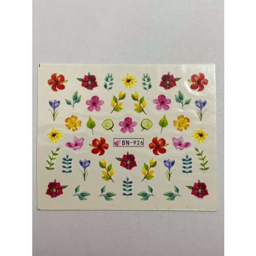 Virágos körömmatricák, BN-926, köröm díszítő matricák, köröm matricák, köröm design, köröm kiegészítők, köröm díszek, körömmatricák köröm művészethez, köröm művészeti kellékek, körömmatricák körmökhöz