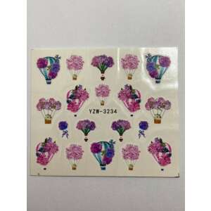 YZW-3234 Körömmatricák, Forrólevegős ballon virág mintával, Köröm matricák - Körömmatrica