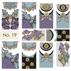 Körömmatricák, virágmintás, No. 19 - Körömmatrica