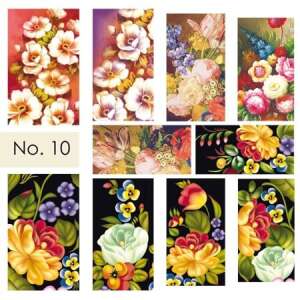 Körömmatricák, virágmintás, No. 10 - Körömmatrica