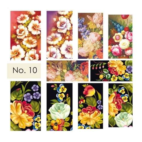 Körömmatricák, virágmintás, No. 10