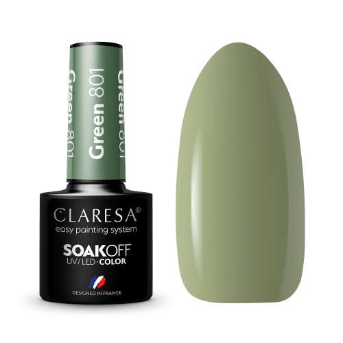 Claresa Green 801 Soak Off UV/LED Gel Polish, einfaches Lackiersystem, entworfen in Frankreich
