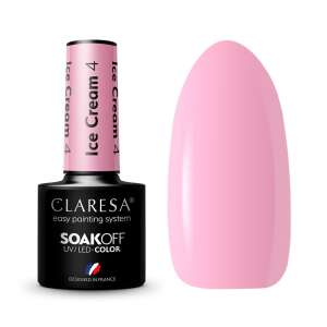 Claresa Ice Cream 04 Gel Polish, Rosa, Soak-Off UV/LED Farbe, Einfaches Lackiersystem, Designed in Frankreich - Nagelpflege