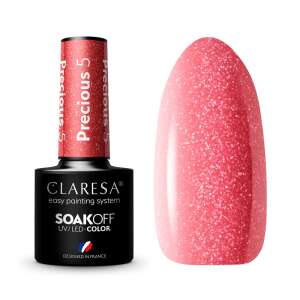 Claresa Precious 05 Gel Polish, Pinker Glitzer Nagellack, Soak Off UV LED Farbe, Entworfen in Frankreich - Gel-Lack