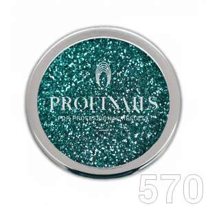 Profinails csillámpor, türkiz szín, 570, professzionális eredményekhez - Körömdíszítő csillámpor