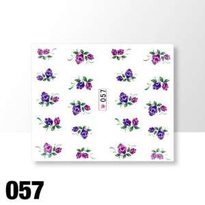 Matrica - Virág - 057 körömmatricák, lila virág köröm díszítő matricák - Körömmatrica