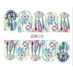 Álomfogó köröm matricák, vízbe áztatható köröm matricák, köröm díszítés, köröm design, BN-310 - Körömmatrica