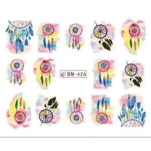 Matrica - Álomfogó BN - 426 körömmatricák, álomfogó köröm matricák, vízben áztatható körömmatricák, köröm díszítés - Körömmatrica