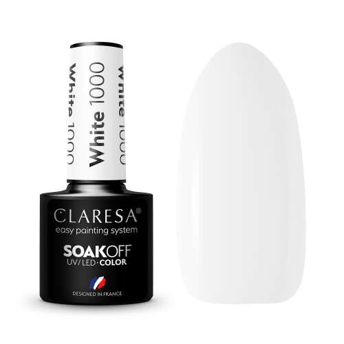 Claresa White 1000 Soak-Off UV/LED Gel Polish, 5g, einfaches Lackiersystem, entworfen in Frankreich