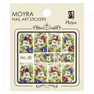 Moyra Körömmatrica No. 30 Trópusi virágok és madarak - Körömmatrica