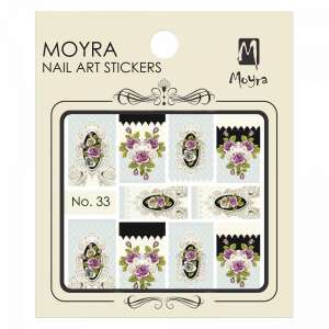 Moyra Körömmatrica No. 33, virágmintás - Körömmatrica