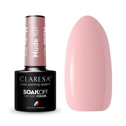 Claresa Soak Off UV/LED Gel Polish in Nude 107, einfaches Lackiersystem, entworfen in Frankreich